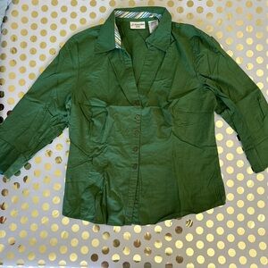 Green Button-Up Shirt